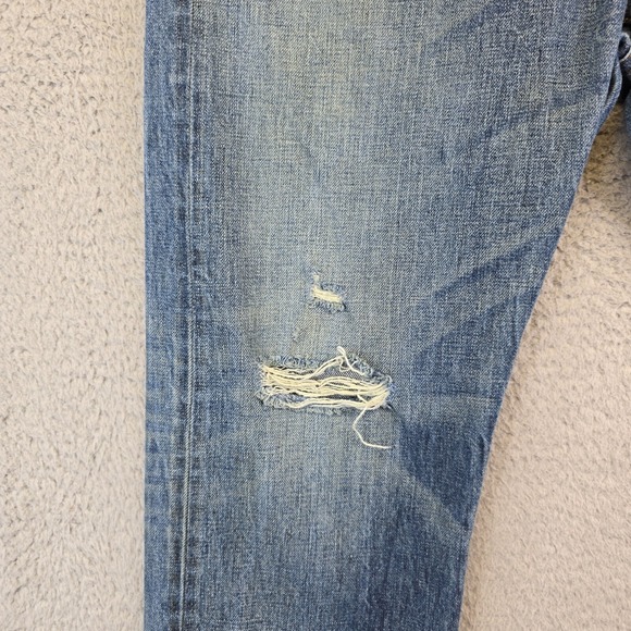 J Crew Point Sur Denim Jeans Womens 29 Selvedge Y2K Grunge Cuffed Distressed - Picture 8 of 16